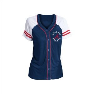MLB Women's Short Sleeve Button-Up Jersey